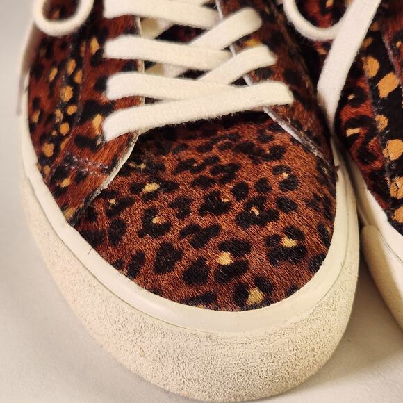 MADEWELL Sidewalk Sneakers in Painted Leopard Colorblock Calf Hair, Size 8 - Picture 7 of 13